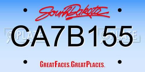 CA7B155 South Dakota License Plate