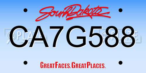 CA7G588 South Dakota License Plate