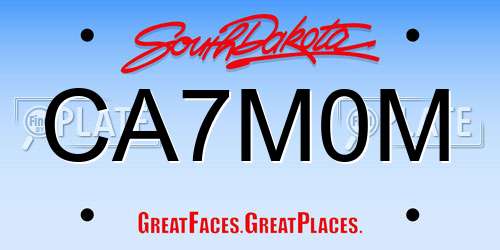 CA7M0M South Dakota License Plate