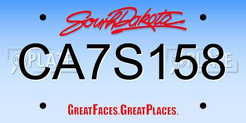 CA7S158 South Dakota License Plate