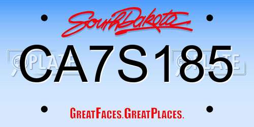 CA7S185 South Dakota License Plate