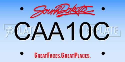 CAA10C South Dakota License Plate