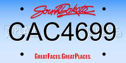 CAC4699 South Dakota License Plate