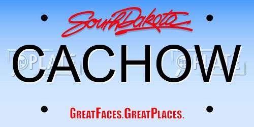 CACHOW South Dakota License Plate