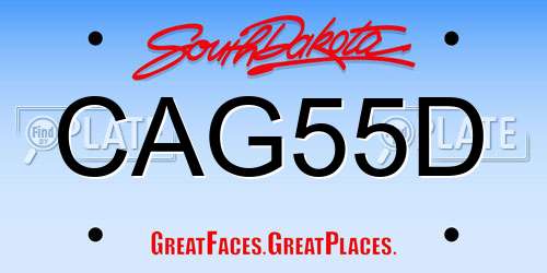 CAG55D South Dakota License Plate