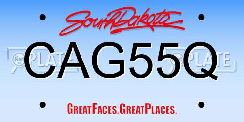 CAG55Q South Dakota License Plate