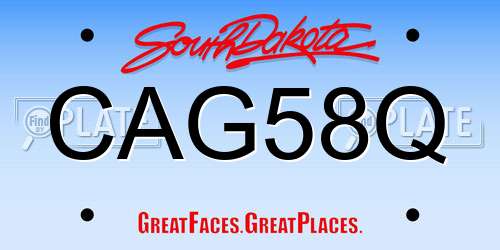 CAG58Q South Dakota License Plate