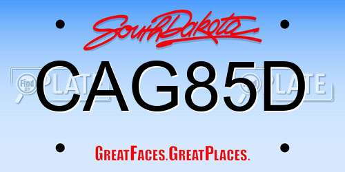 CAG85D South Dakota License Plate