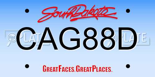 CAG88D South Dakota License Plate