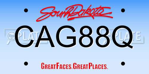 CAG88Q South Dakota License Plate