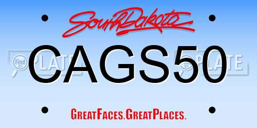 CAGS50 South Dakota License Plate