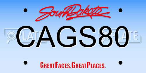 CAGS80 South Dakota License Plate