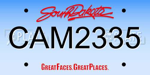 CAM2335 South Dakota License Plate