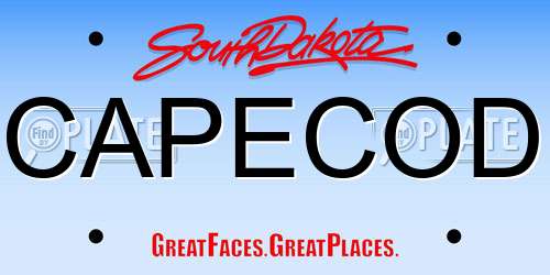 CAPECOD South Dakota License Plate