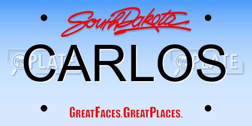 CARLOS South Dakota License Plate
