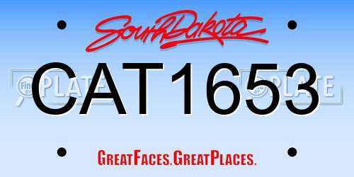 CAT1653 South Dakota License Plate