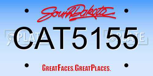 CAT5155 South Dakota License Plate
