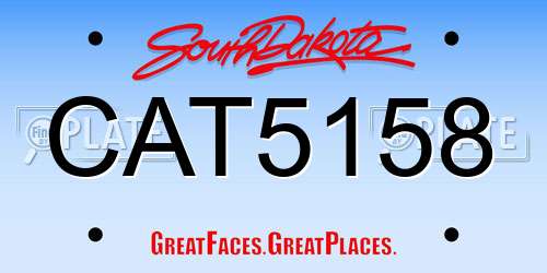 CAT5158 South Dakota License Plate