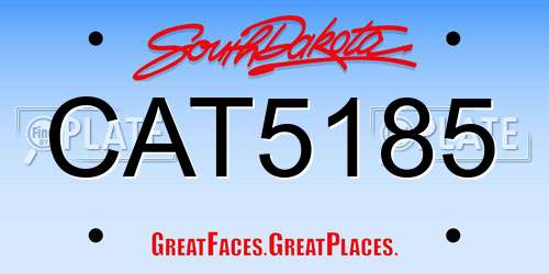CAT5185 South Dakota License Plate