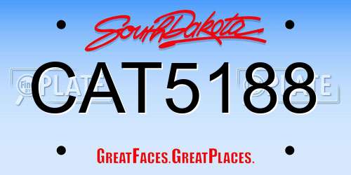 CAT5188 South Dakota License Plate