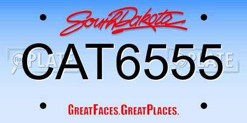CAT6555 South Dakota License Plate