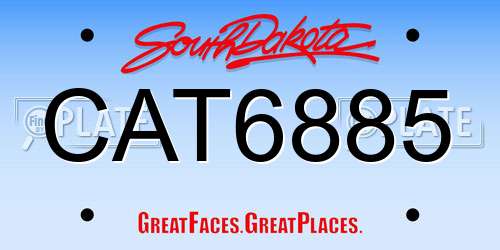 CAT6885 South Dakota License Plate