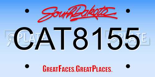 CAT8155 South Dakota License Plate
