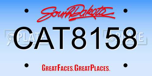 CAT8158 South Dakota License Plate