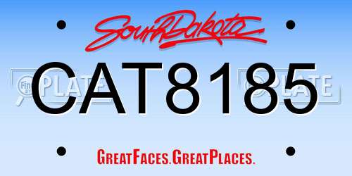 CAT8185 South Dakota License Plate