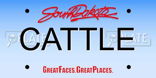 CATTLE South Dakota License Plate