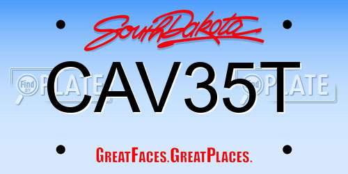 CAV35T South Dakota License Plate