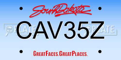 CAV35Z South Dakota License Plate