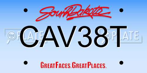 CAV38T South Dakota License Plate