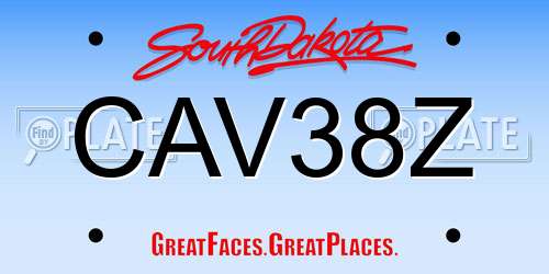 CAV38Z South Dakota License Plate