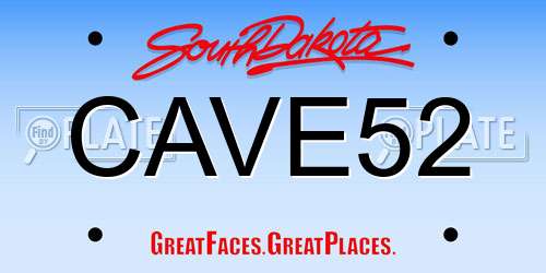 CAVE52 South Dakota License Plate