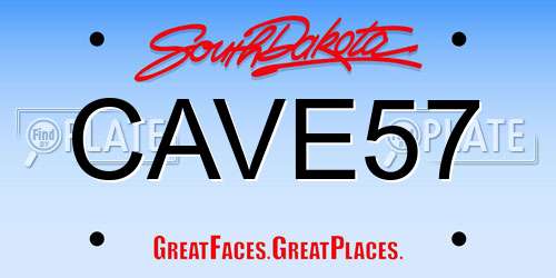 CAVE57 South Dakota License Plate