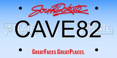 CAVE82 South Dakota License Plate