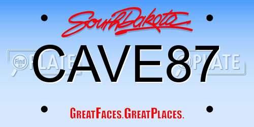 CAVE87 South Dakota License Plate