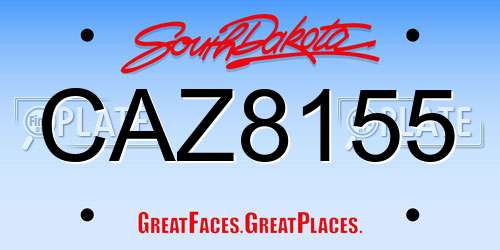 CAZ8155 South Dakota License Plate