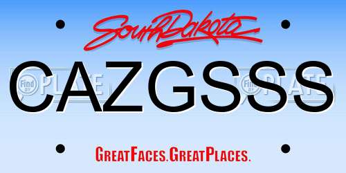 CAZGSSS South Dakota License Plate