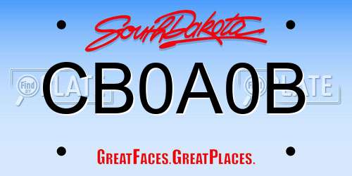 CB0A0B South Dakota License Plate