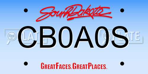 CB0A0S South Dakota License Plate