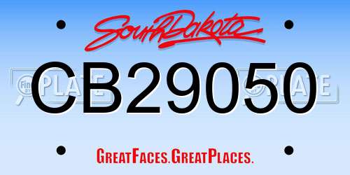 CB29050 South Dakota License Plate