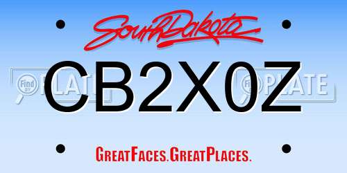 CB2X0Z South Dakota License Plate