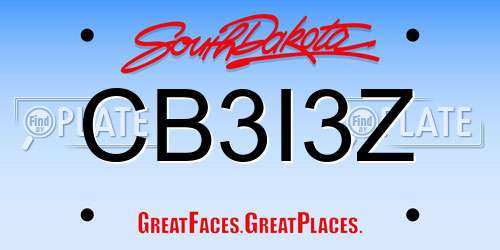 CB3I3Z South Dakota License Plate