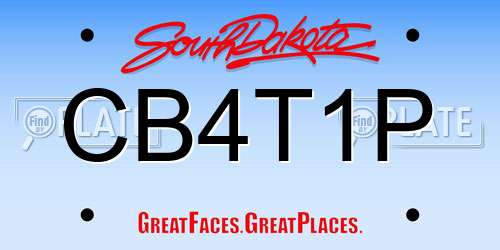 CB4T1P South Dakota License Plate