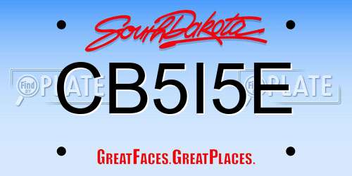 CB5I5E South Dakota License Plate