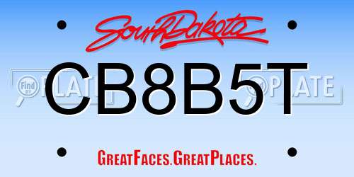 CB8B5T South Dakota License Plate