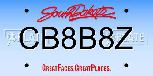 CB8B8Z South Dakota License Plate