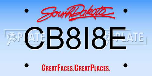 CB8I8E South Dakota License Plate